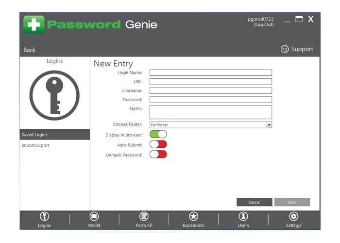 Get Started with Password Genie Desktop - New Entry