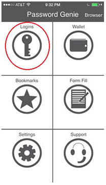 Get Started with Password Genie iOS - Main Menu