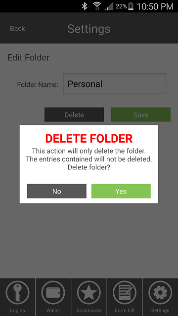 Password Genie - A - Delete folder - 2