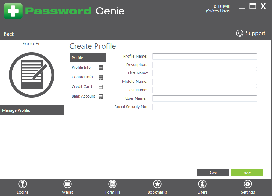 Password Genie - D - 2 Manage Formfill_Profile