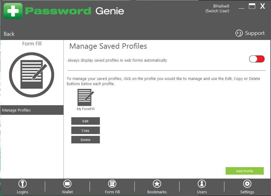 Password Genie - D - Edit Form Fill