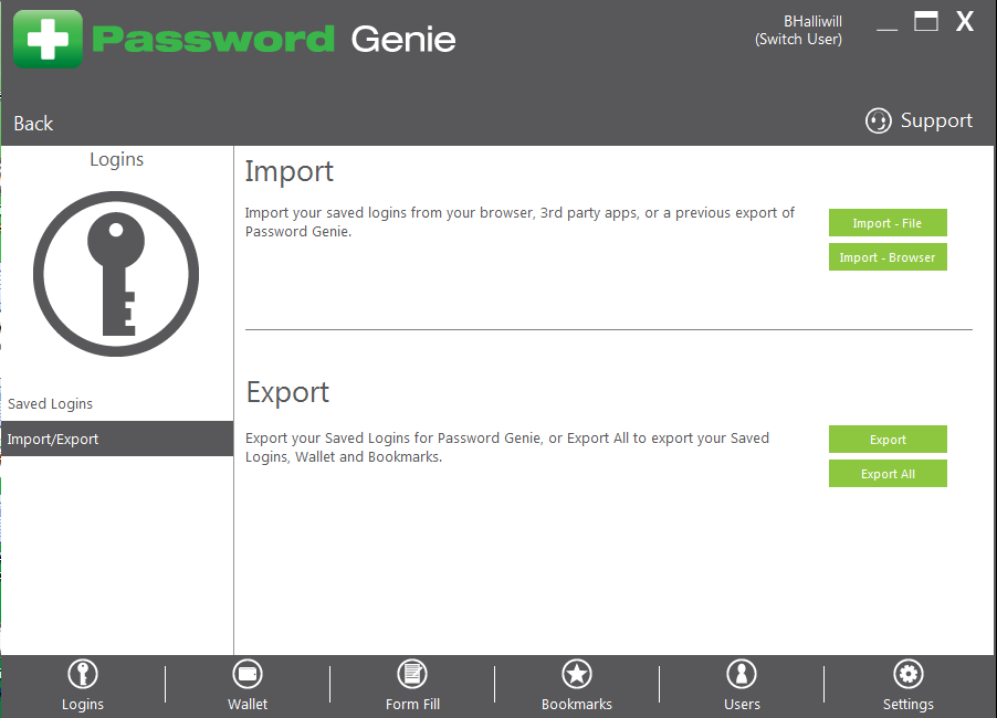 Password Genie - D - Import Passwords