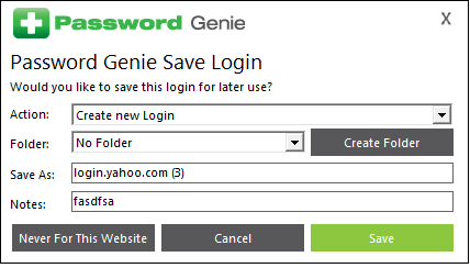 Password Genie - D - Save Password - 2