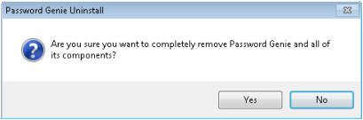 Password Genie - D - Uninstall - Confirmation