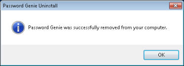 Password Genie - D - Uninstall - Successful