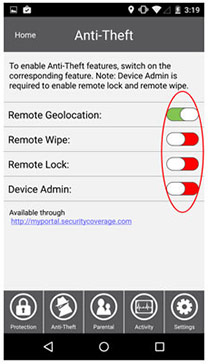 Get Started with SecureIT Android - Anti-Theft options