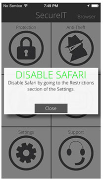 Get Started with SecureIT iOS - Disable Safari