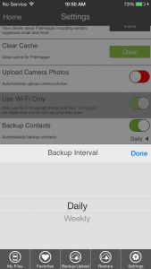 Auto Backup Contacts - Interval