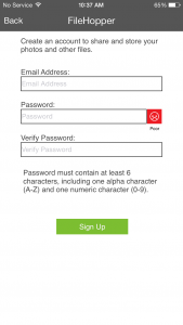 Sign up - Create Account