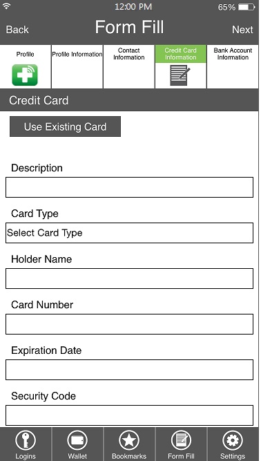 Form Fill_Credit Card info